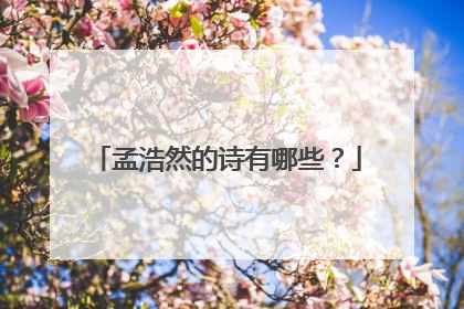 孟浩然的诗有哪些？