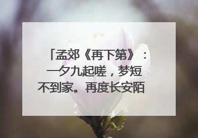 孟郊《再下第》： 一夕九起嗟，梦短不到家。再度长安陌，空将泪见花。