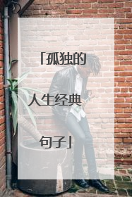 孤独的人生经典句子