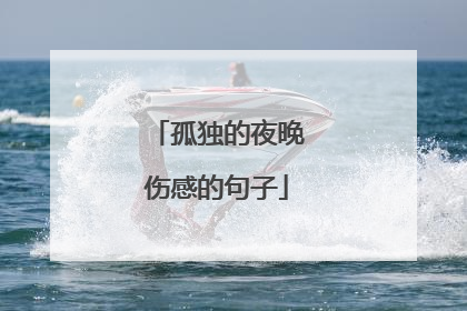 孤独的夜晚伤感的句子