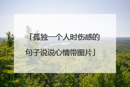 孤独一个人时伤感的句子说说心情带图片