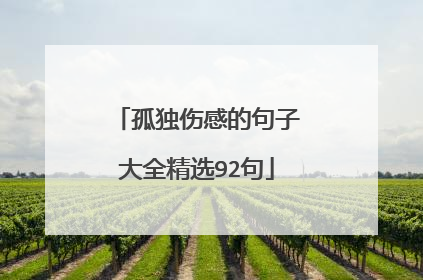 孤独伤感的句子大全精选92句