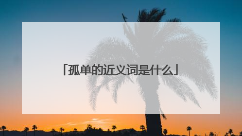 孤单的近义词是什么