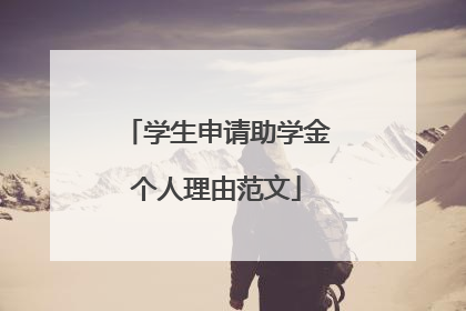 学生申请助学金个人理由范文