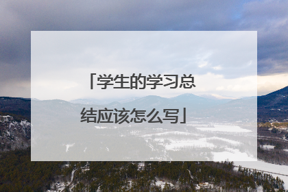 学生的学习总结应该怎么写