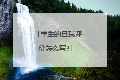 学生的自我评价怎么写?