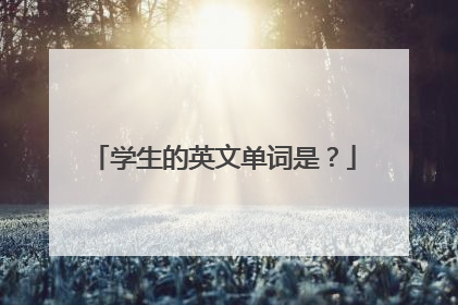 学生的英文单词是？