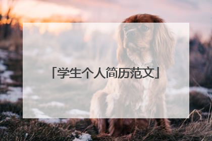 学生个人简历范文