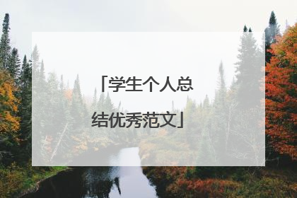 学生个人总结优秀范文