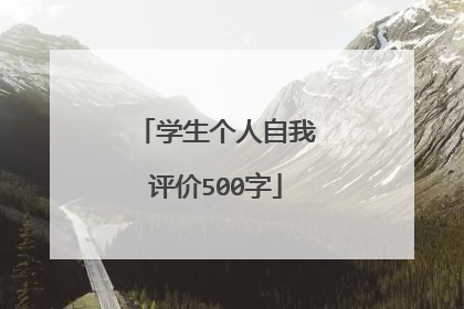 学生个人自我评价500字