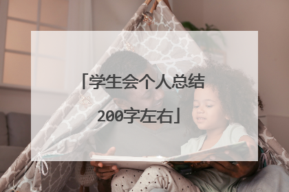 学生会个人总结 200字左右