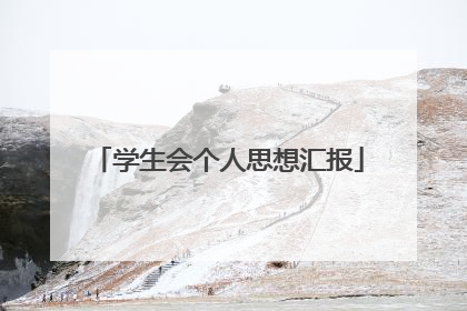 学生会个人思想汇报