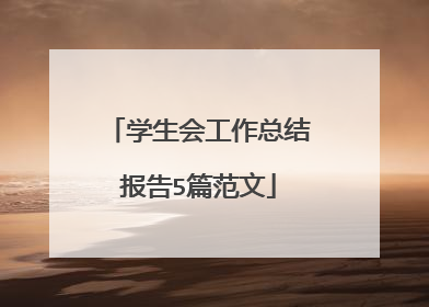 学生会工作总结报告5篇范文