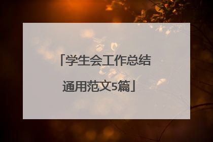 学生会工作总结通用范文5篇