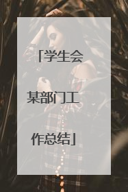 学生会某部门工作总结