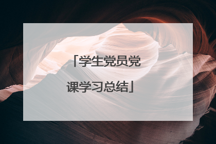 学生党员党课学习总结