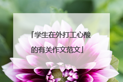 学生在外打工心酸的有关作文范文