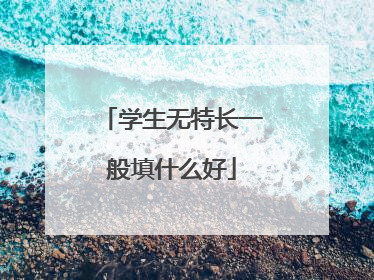 学生无特长一般填什么好