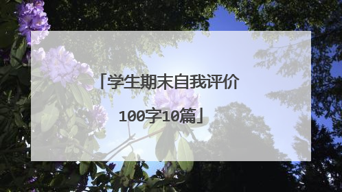 学生期末自我评价100字10篇