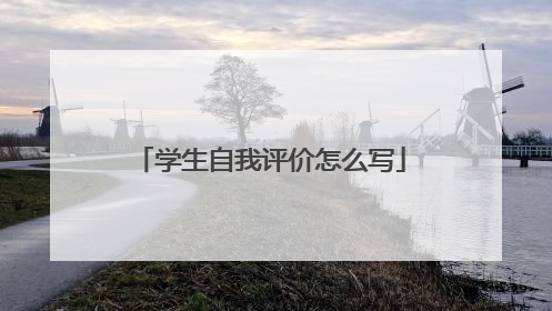 学生自我评价怎么写