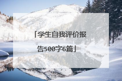 学生自我评价报告500字6篇