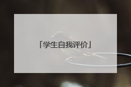 学生自我评价