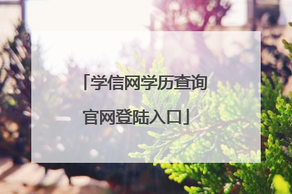 学信网学历查询官网登陆入口