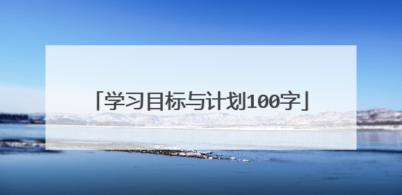 学习目标与计划100字