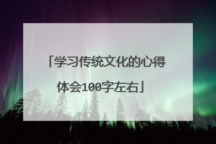 学习传统文化的心得体会100字左右