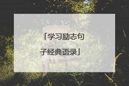 学习励志句子经典语录