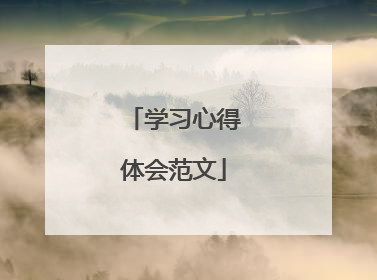 学习心得体会范文