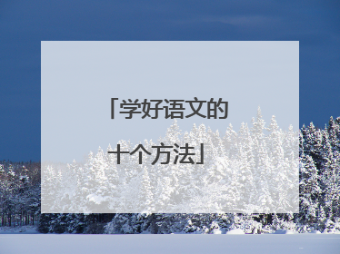 学好语文的十个方法