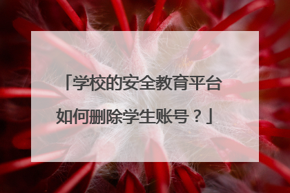 学校的安全教育平台如何删除学生账号？