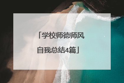 学校师德师风自我总结4篇