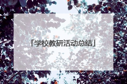 学校教研活动总结