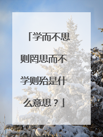 学而不思则罔思而不学则殆是什么意思？
