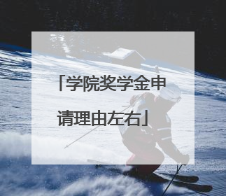 学院奖学金申请理由左右