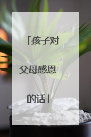 孩子对父母感恩的话