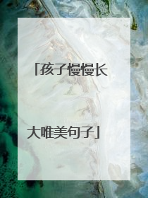孩子慢慢长大唯美句子
