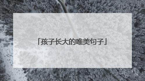 孩子长大的唯美句子