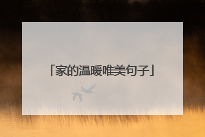 家的温暖唯美句子