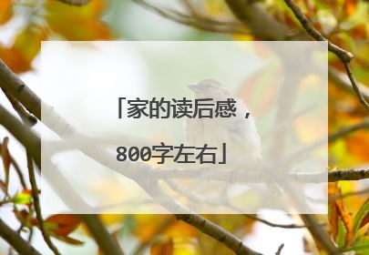家的读后感，800字左右