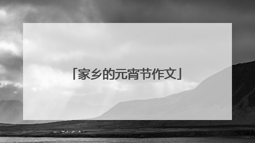 家乡的元宵节作文