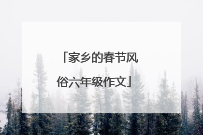 家乡的春节风俗六年级作文