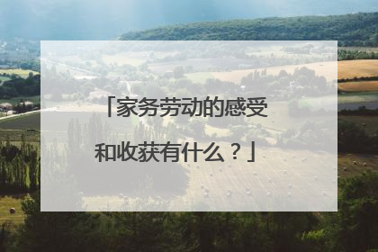 家务劳动的感受和收获有什么？