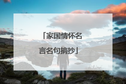 家国情怀名言名句摘抄