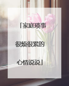 家庭琐事很烦很累的心情说说