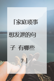 家庭琐事想发泄的句子 有哪些？