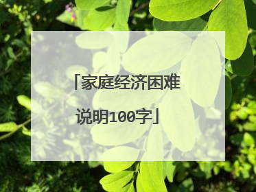家庭经济困难说明100字