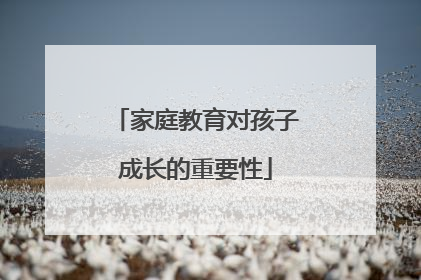 家庭教育对孩子成长的重要性